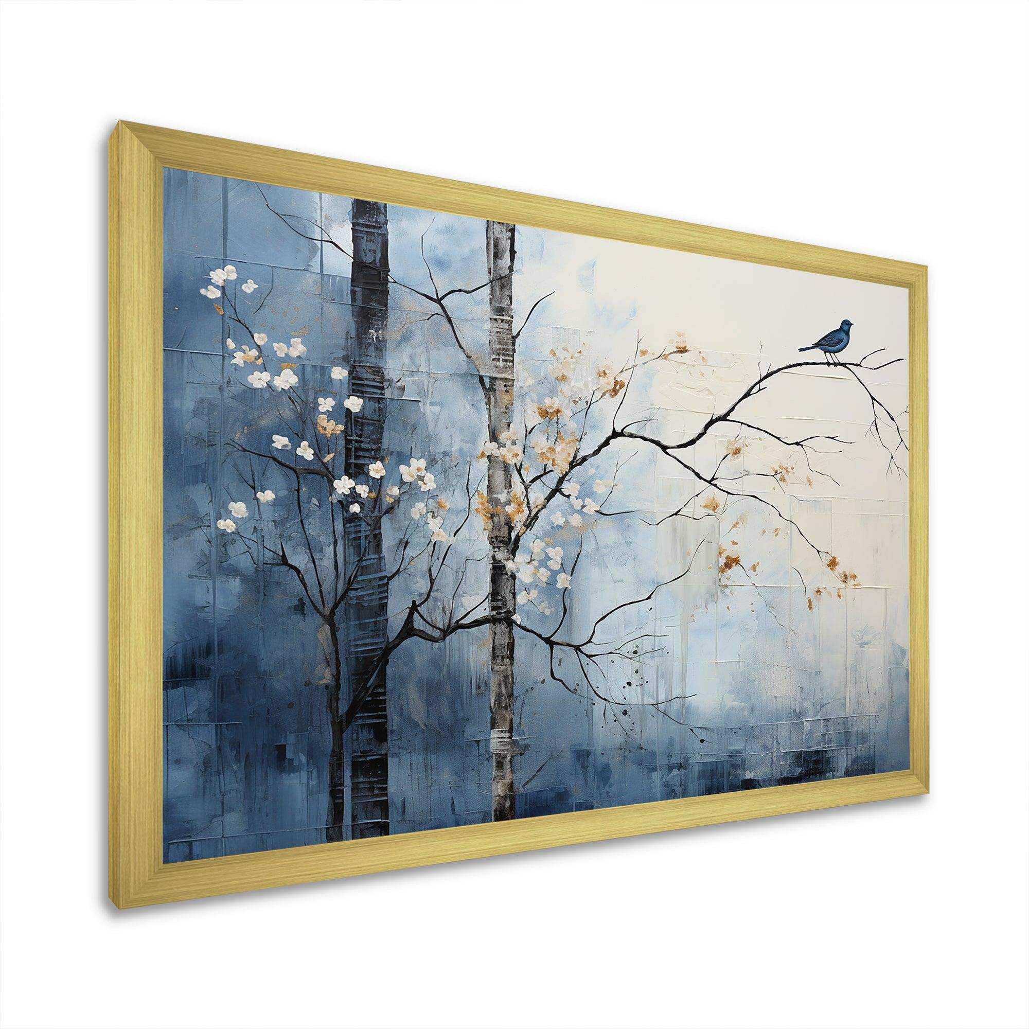 Minimalism Beige And Blue Countryside III - Landscapes Canvas Wall Art