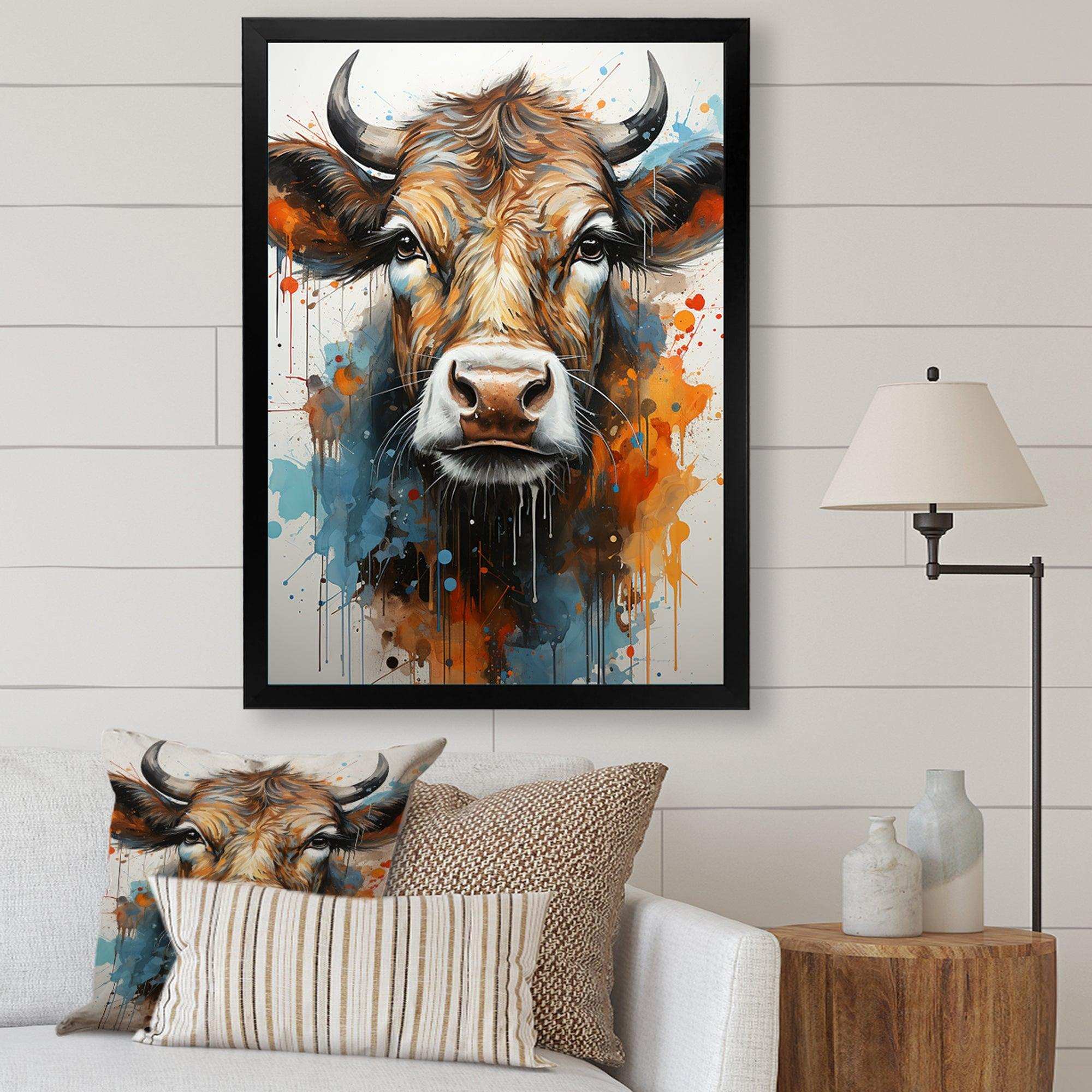 Popart Urban Cow - Animals Canvas Wall Art