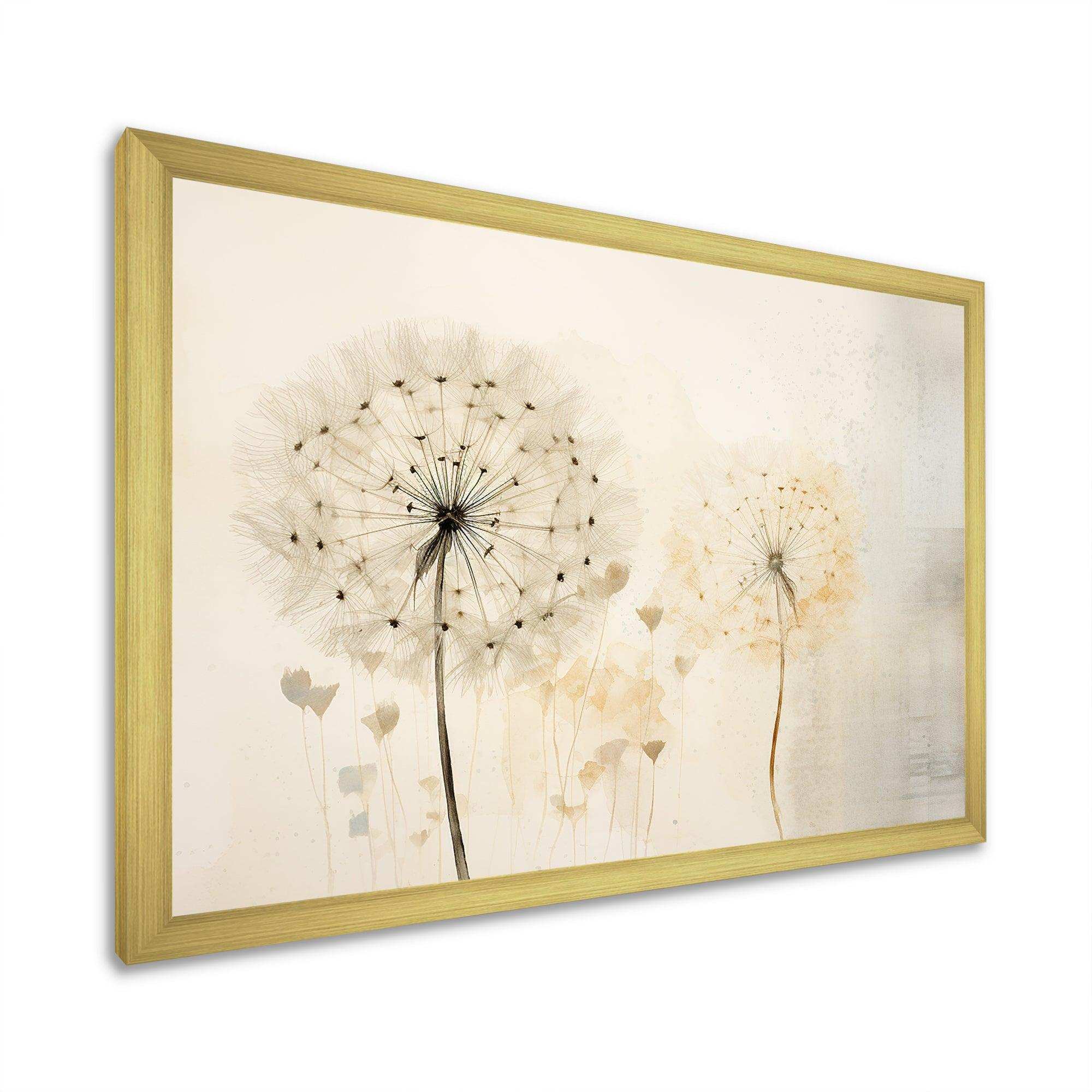 Dandelion Charm In Winter V - Floral Canvas Wall Art