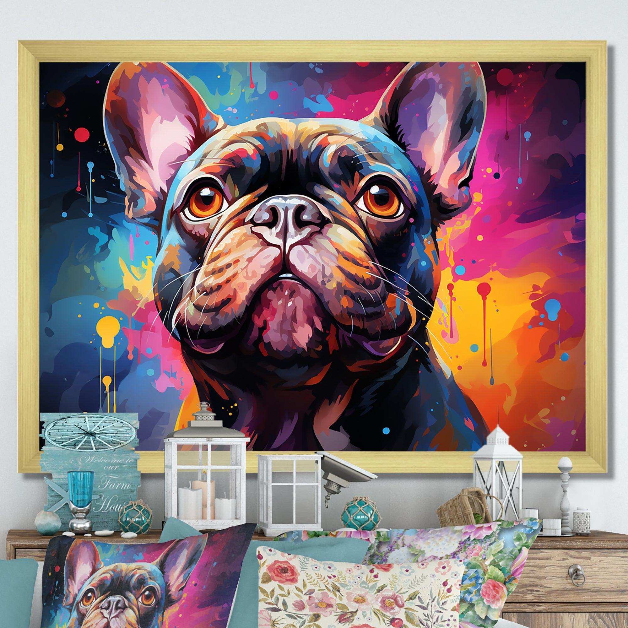 Dog French Bulldog Fiesta IV - Animals Canvas Wall Art