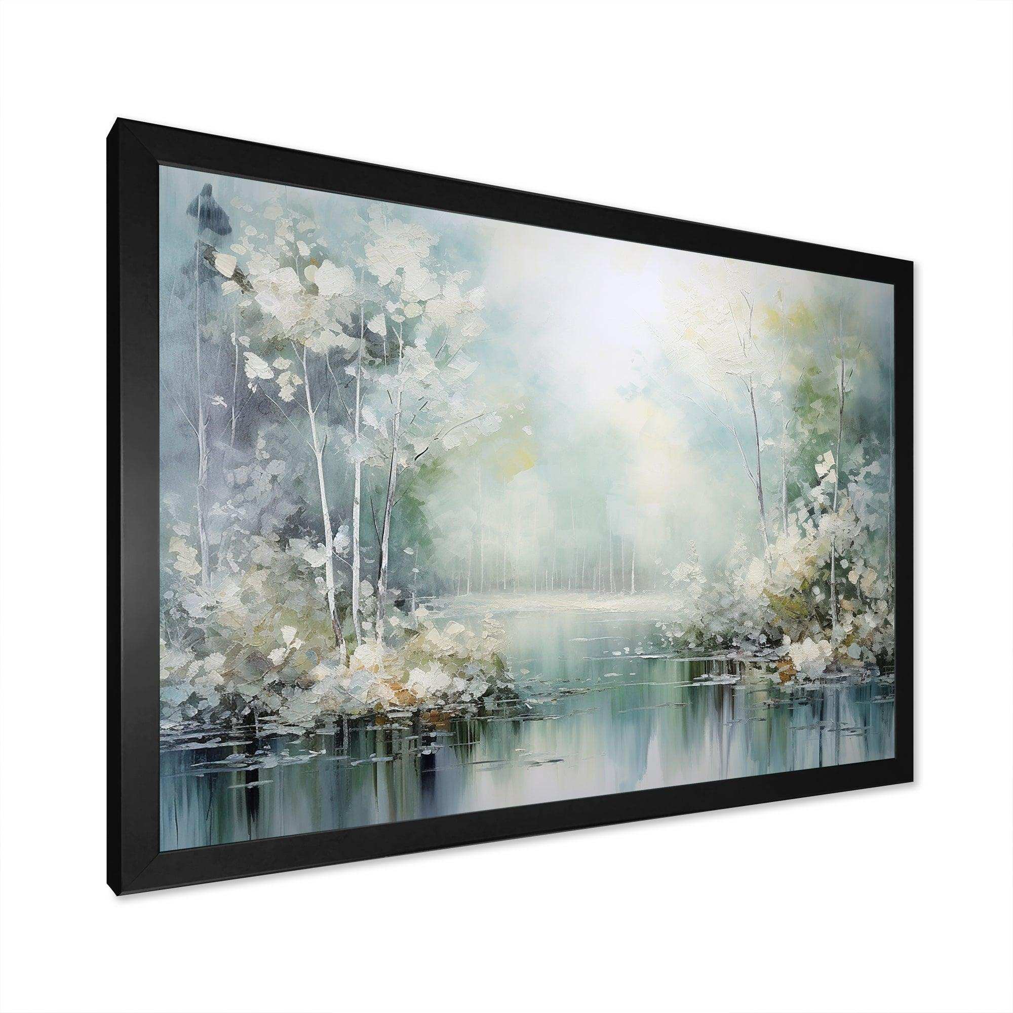 Minimal River Forest Liquid Art I - Landscapes Canvas Wall Art