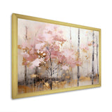 Minimalism Pink And Gold Forest - Landscapes Canvas Wall Art