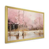 Minimalism Pink And Gold Forest I - Landscapes Canvas Wall Art