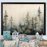 Minimalism Winter Pine Forest - Landscapes Canvas Wall Art