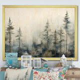 Minimalism Winter Pine Forest - Landscapes Canvas Wall Art