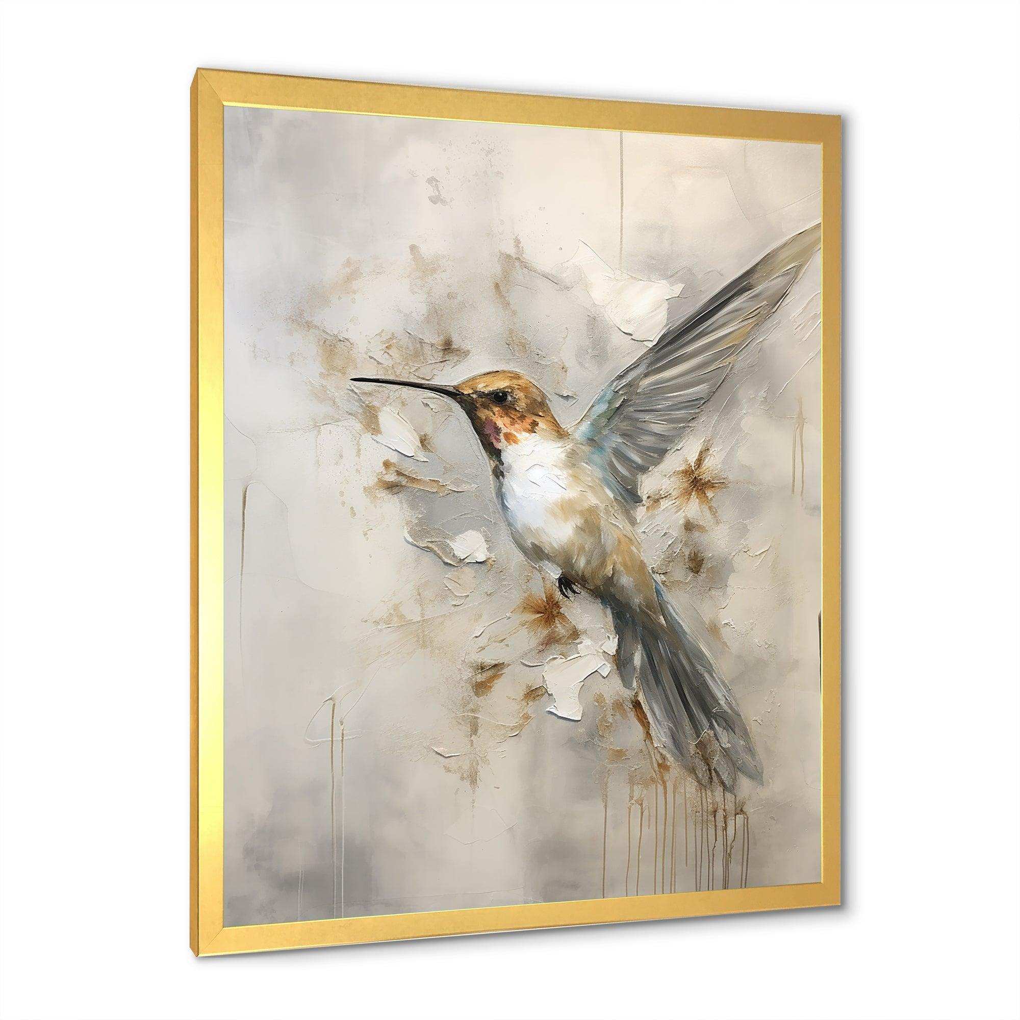 Fluttering Floral Hummingbird II - Animals Canvas Wall Art