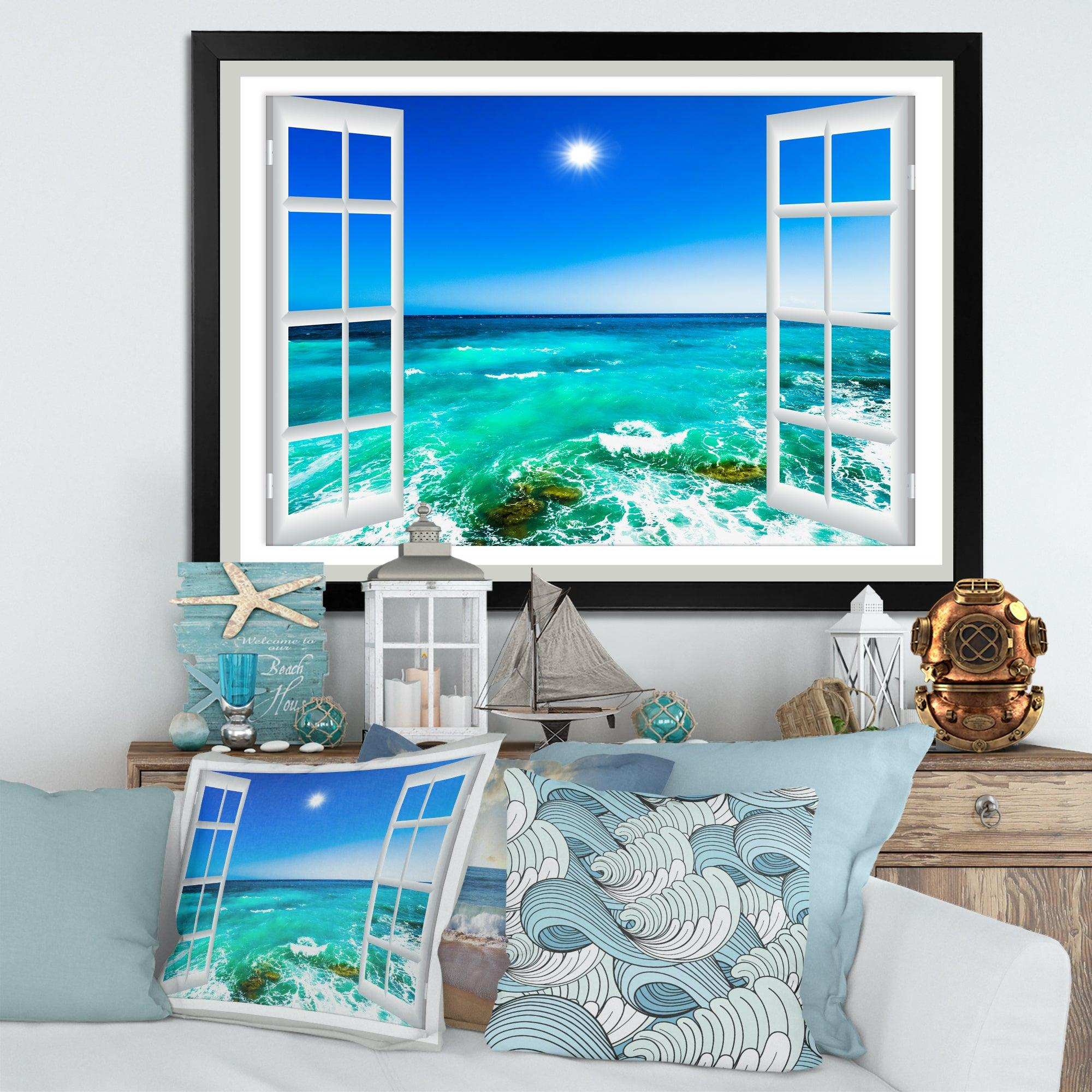 Open Window to Wavy Ocean