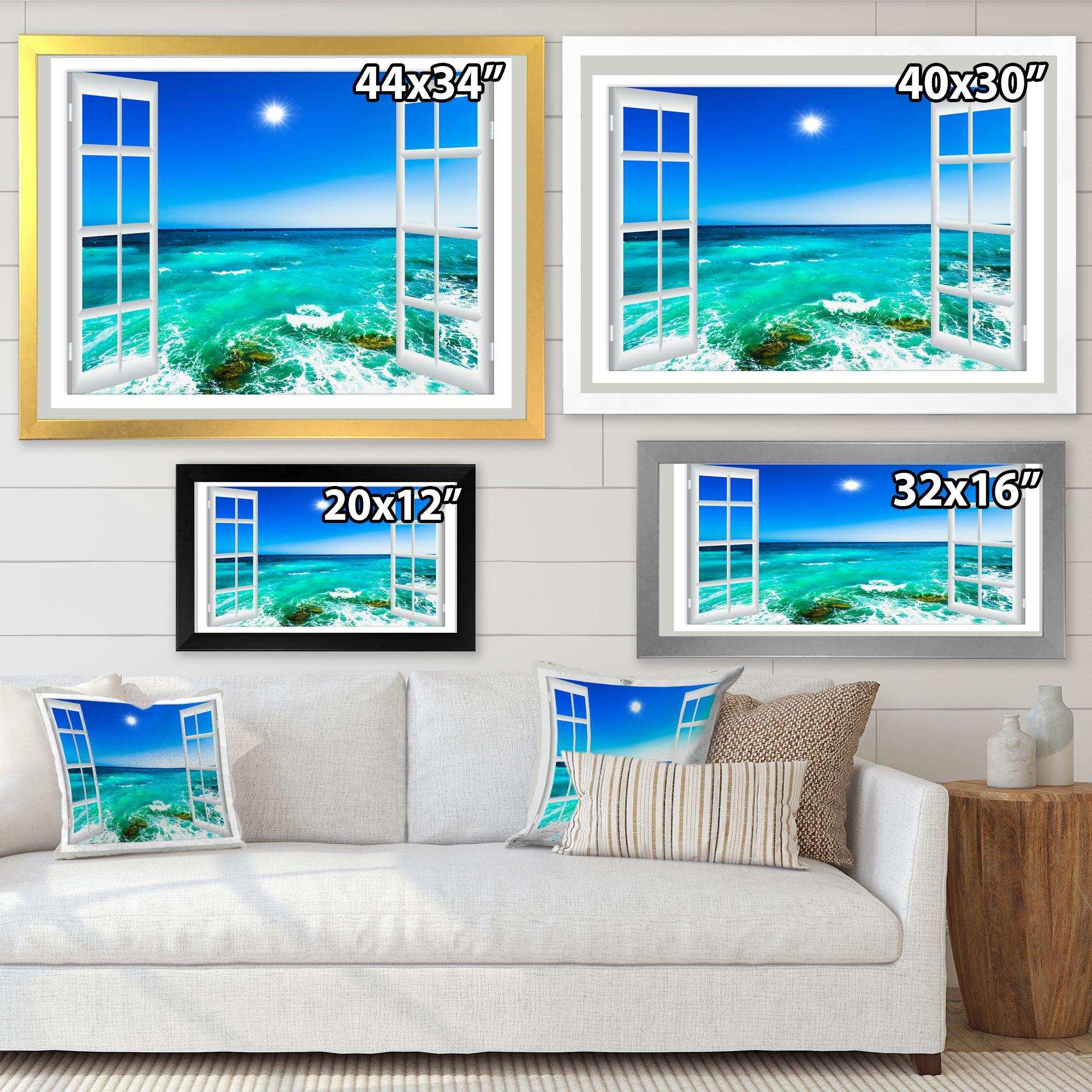 Open Window to Wavy Ocean