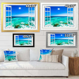 Open Window to Wavy Ocean