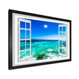 Open Window to Wavy Ocean