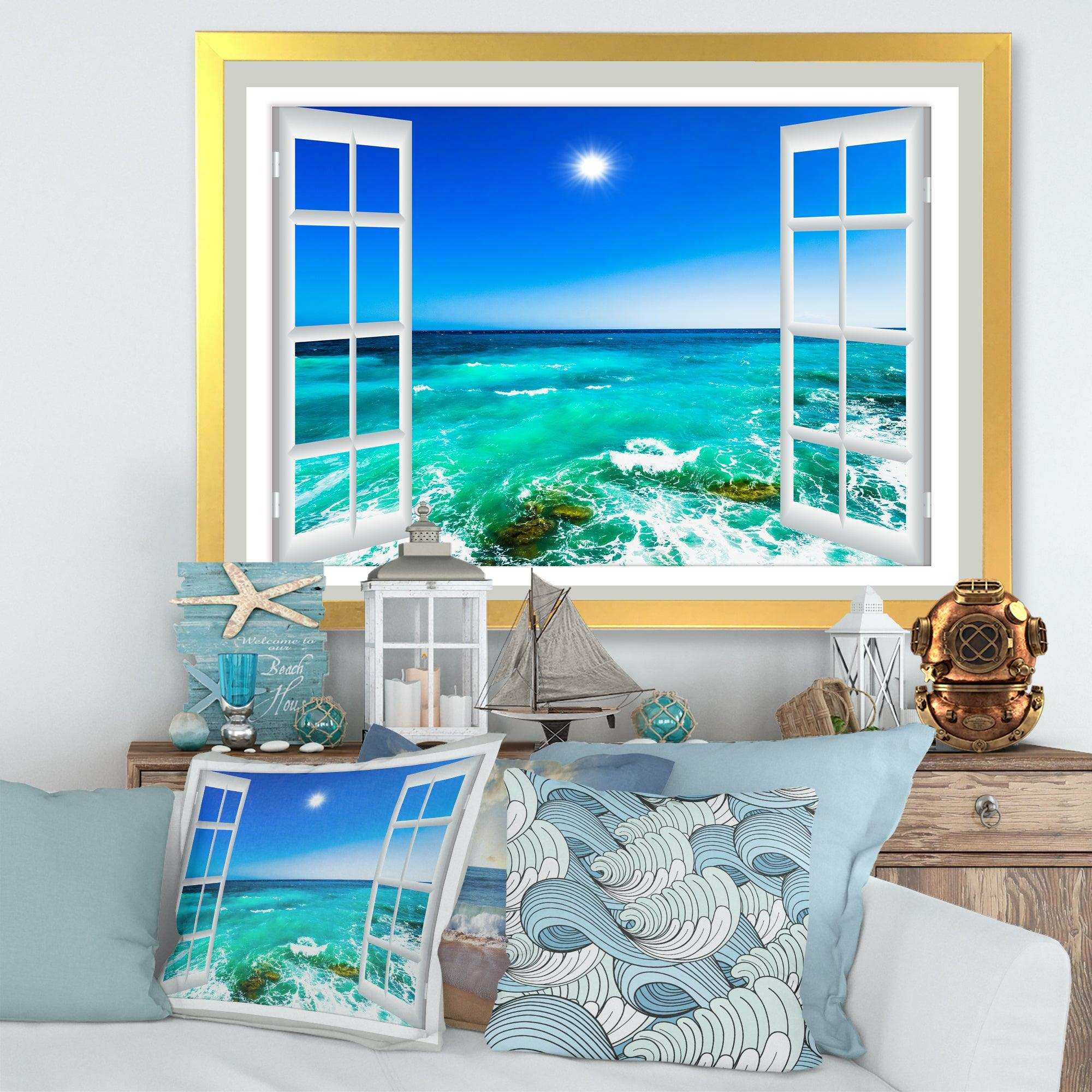 Open Window to Wavy Ocean