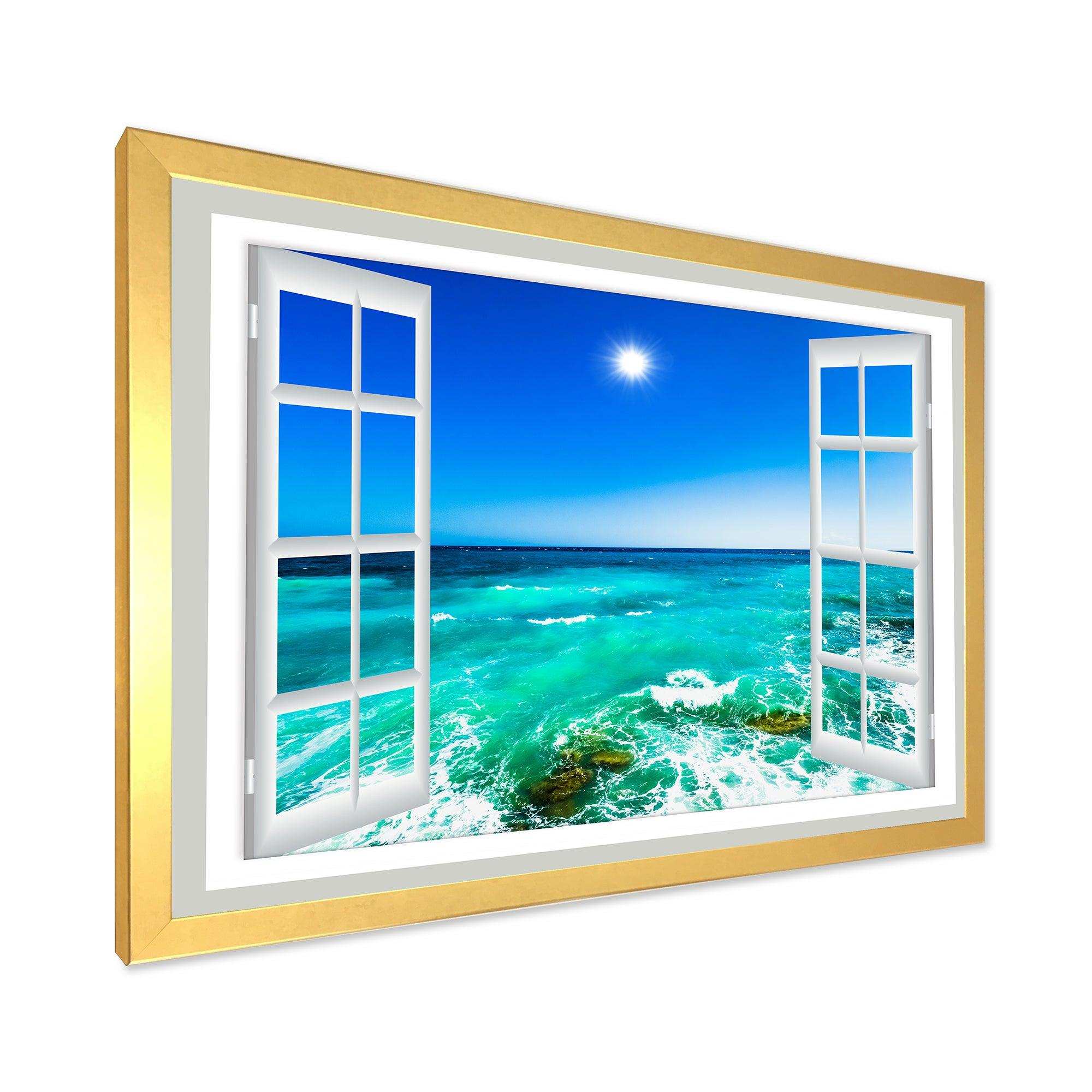 Open Window to Wavy Ocean