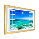 Open Window to Wavy Ocean