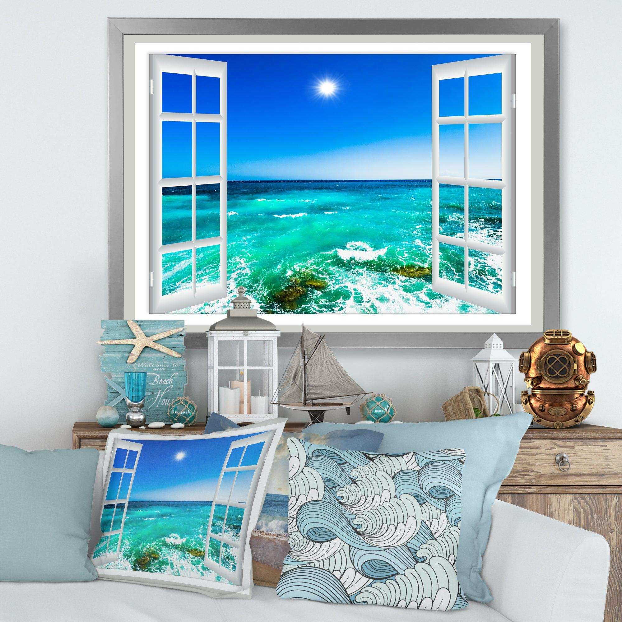 Open Window to Wavy Ocean