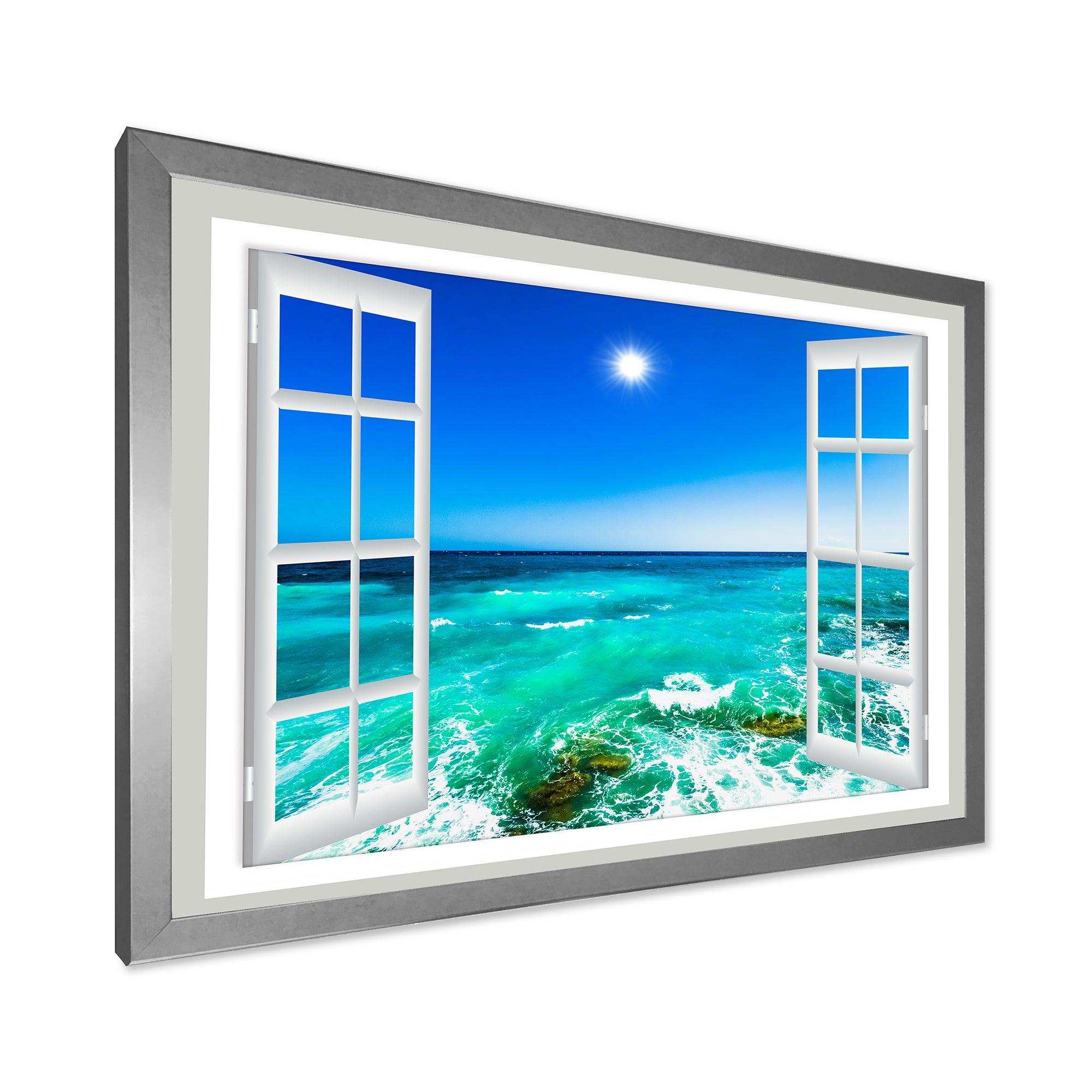 Open Window to Wavy Ocean