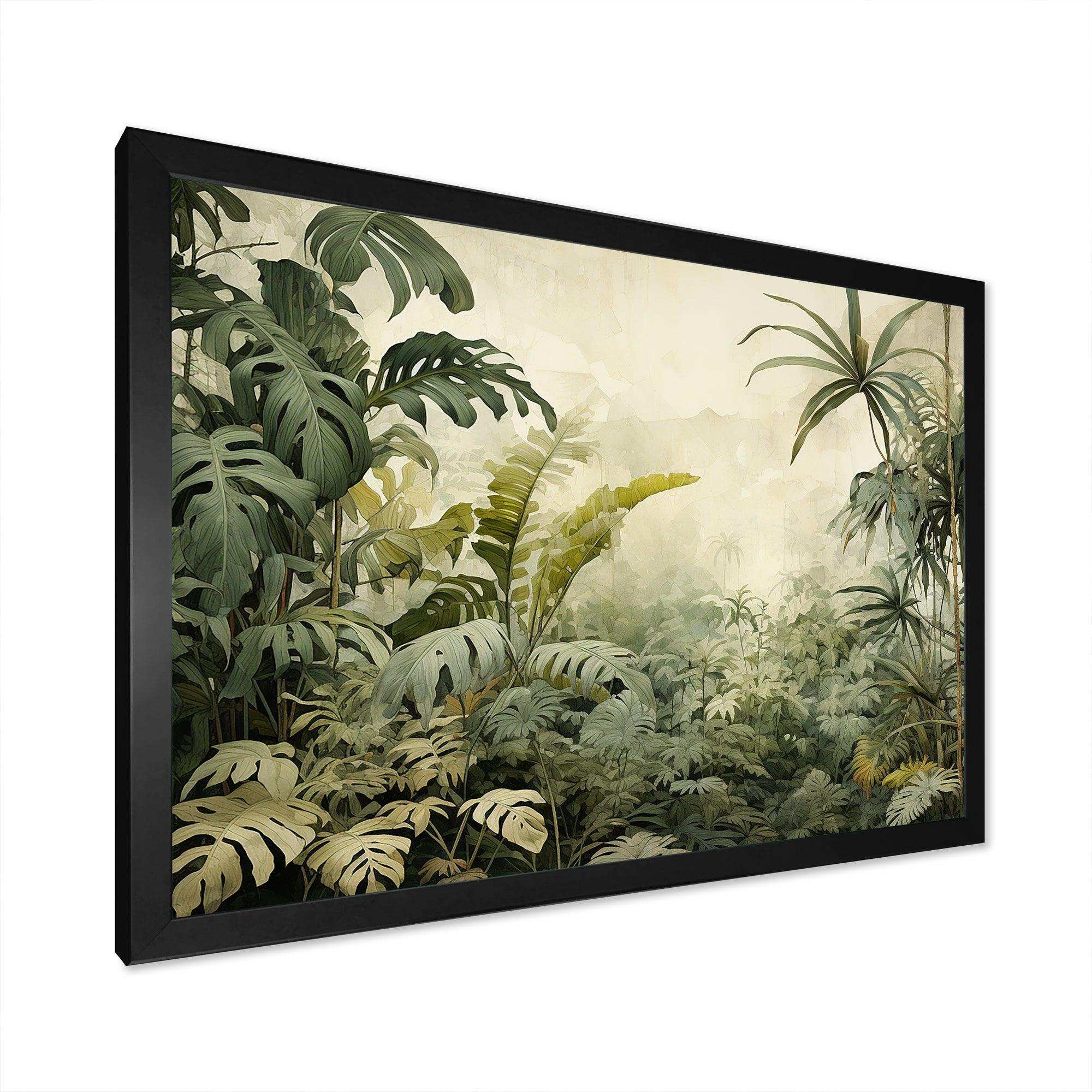 Vintage Jungle Landscape - Landscapes Canvas Wall Art
