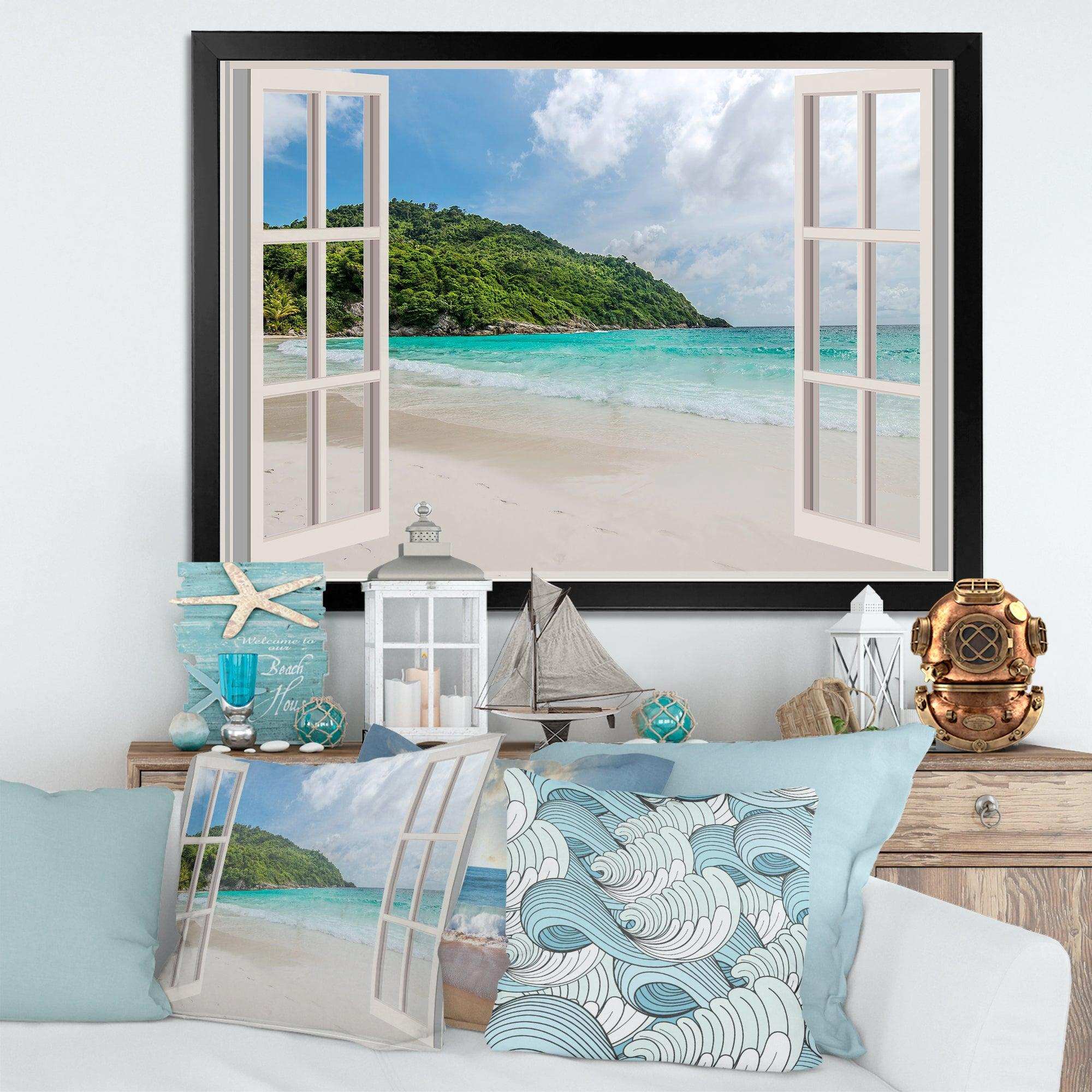 Open Window to Calm Seashore