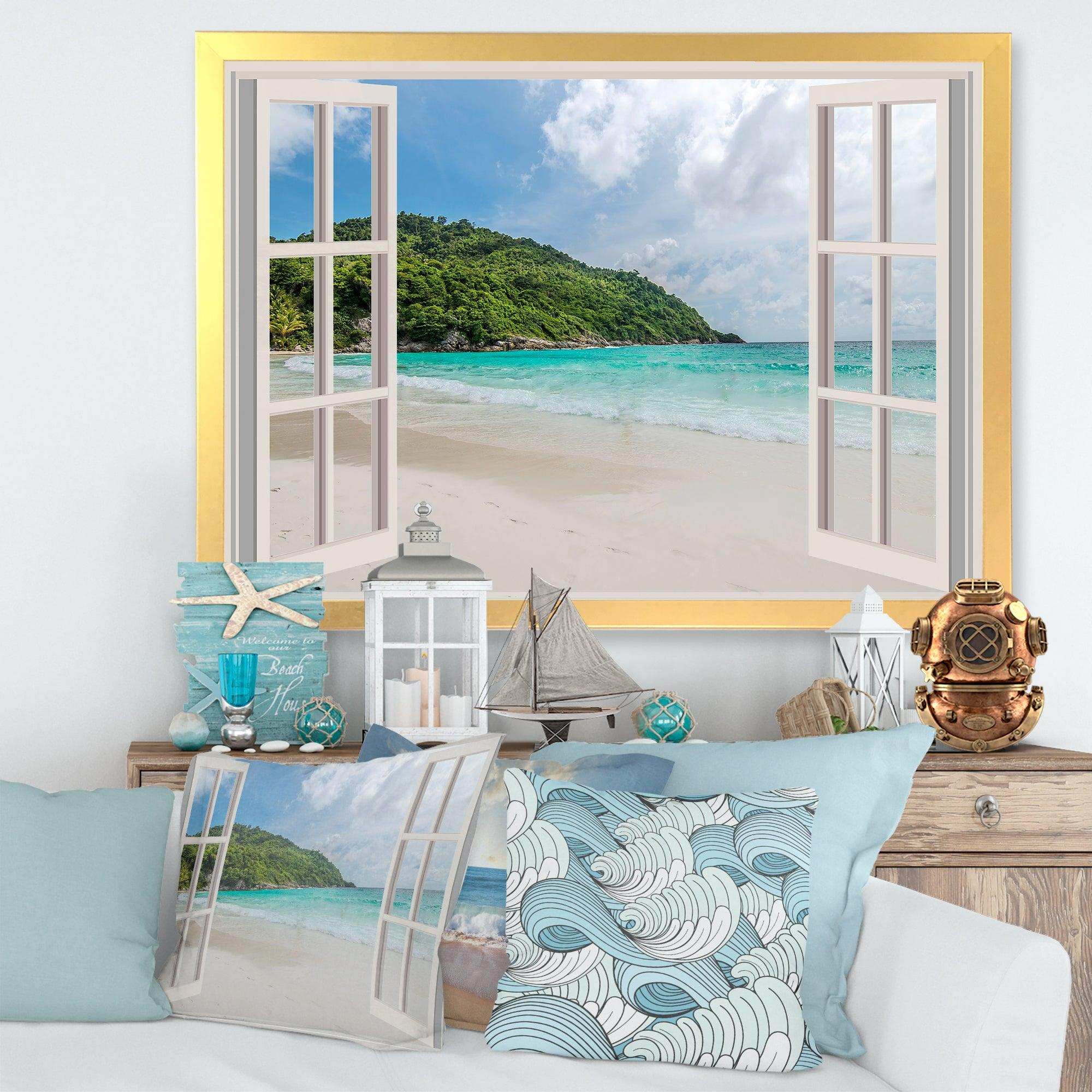 Open Window to Calm Seashore