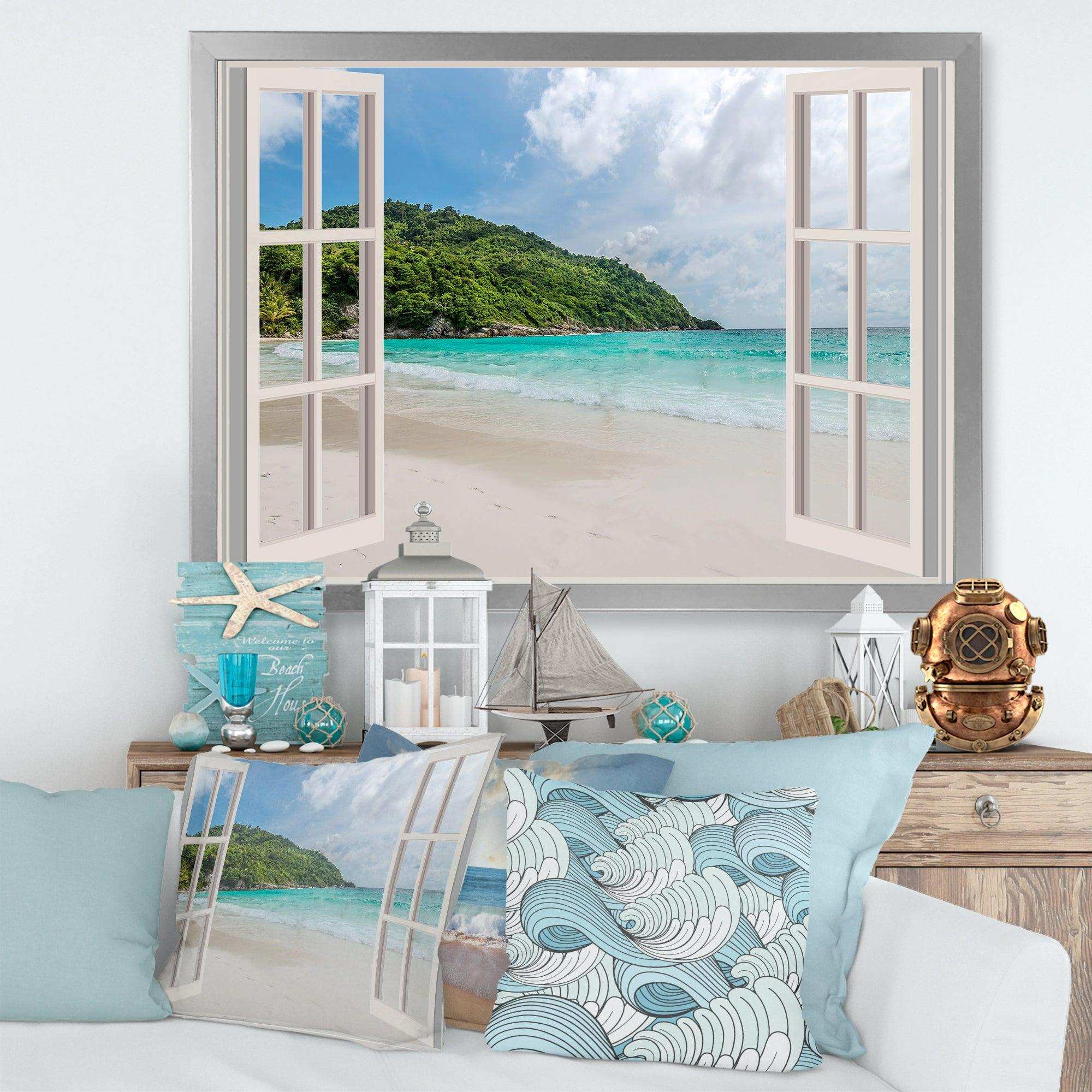 Open Window to Calm Seashore