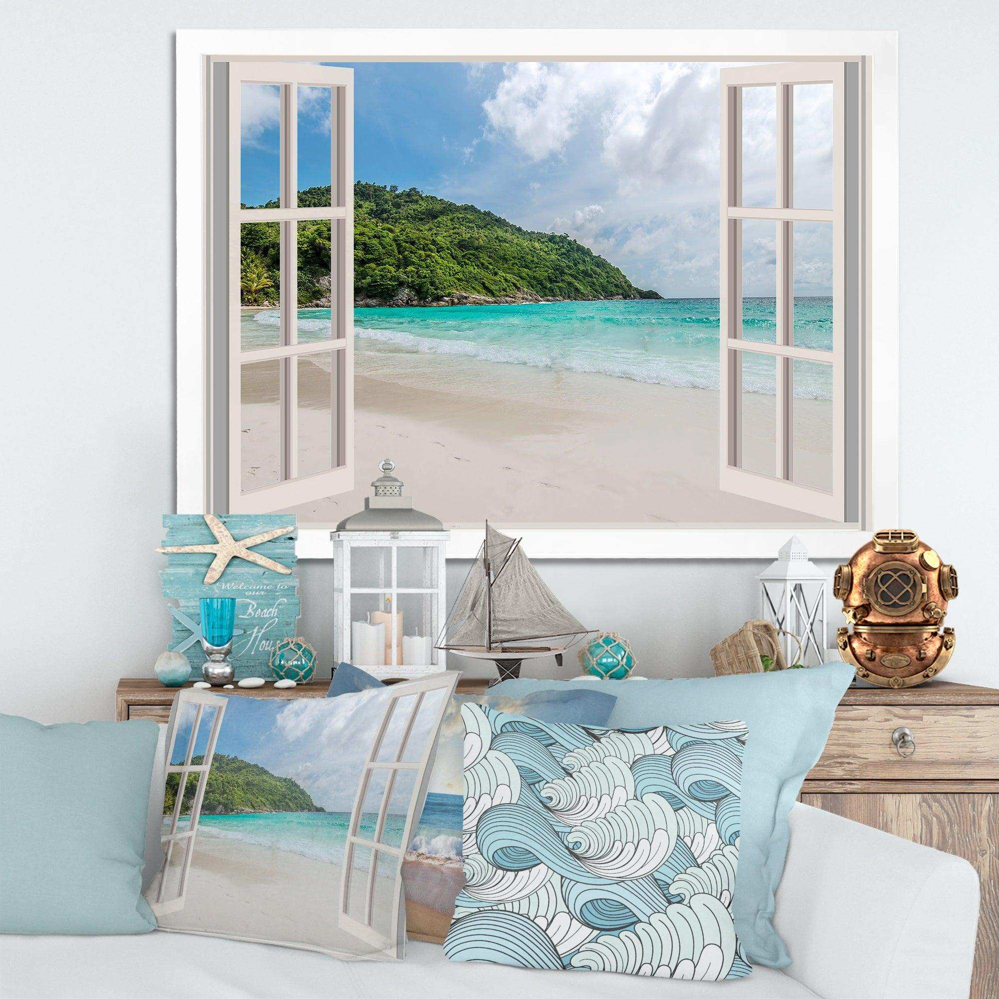 Open Window to Calm Seashore