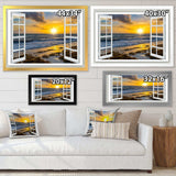 Open Window to Bright Yellow Sunset