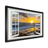 Open Window to Bright Yellow Sunset