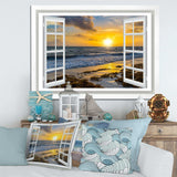 Open Window to Bright Yellow Sunset