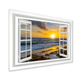 Open Window to Bright Yellow Sunset