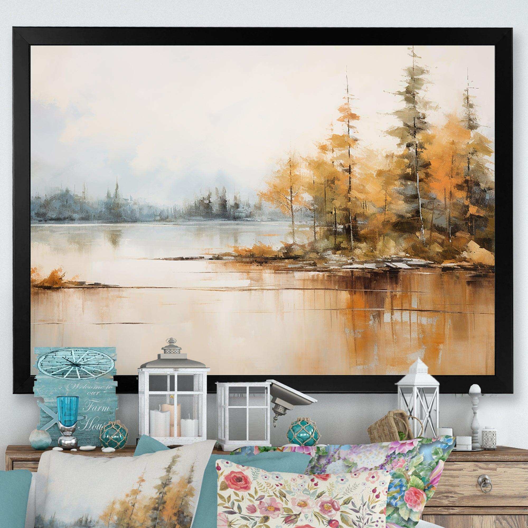 Minimalism Lake Tranquility - Landscapes Canvas Wall Art