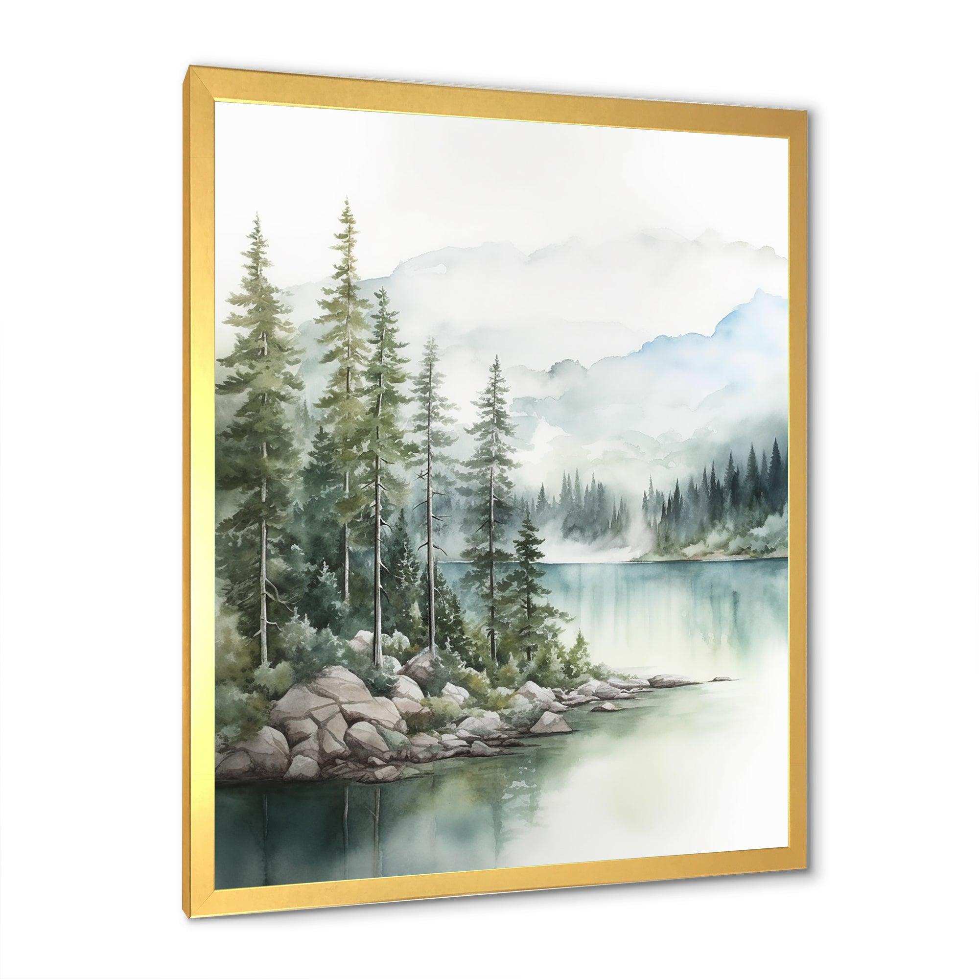 Minimalism Lake Tranquility III - Landscapes Canvas Wall Art