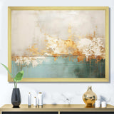 Minimalism Gold And Teal Horizon I - Abstract Canvas Wall Art