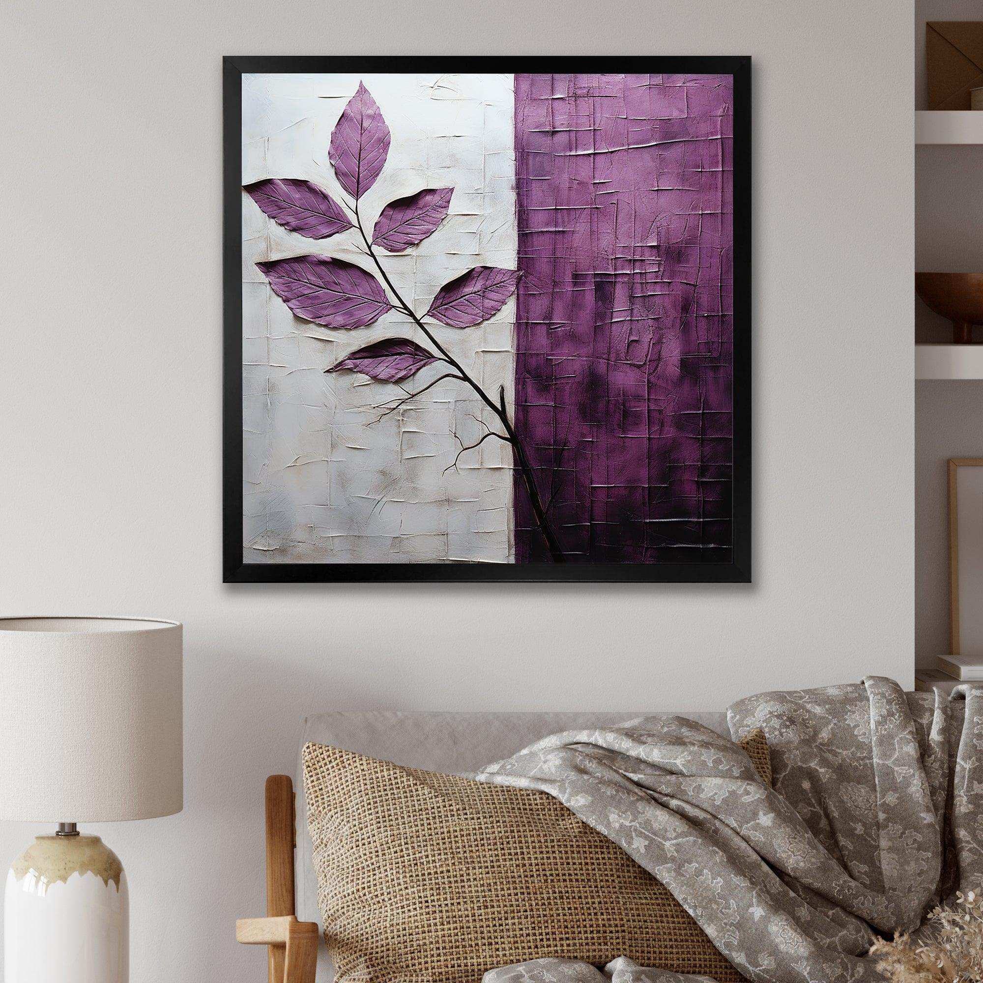 Purple Leaves Plum Precision - Floral Canvas Wall Art
