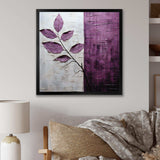 Purple Leaves Plum Precision - Floral Canvas Wall Art
