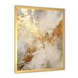 Beige And Gold Marble Lightning III - Abstract Canvas Wall Art