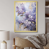Purple And Gold Pastel Lilac Dreams I - Floral Canvas Wall Art