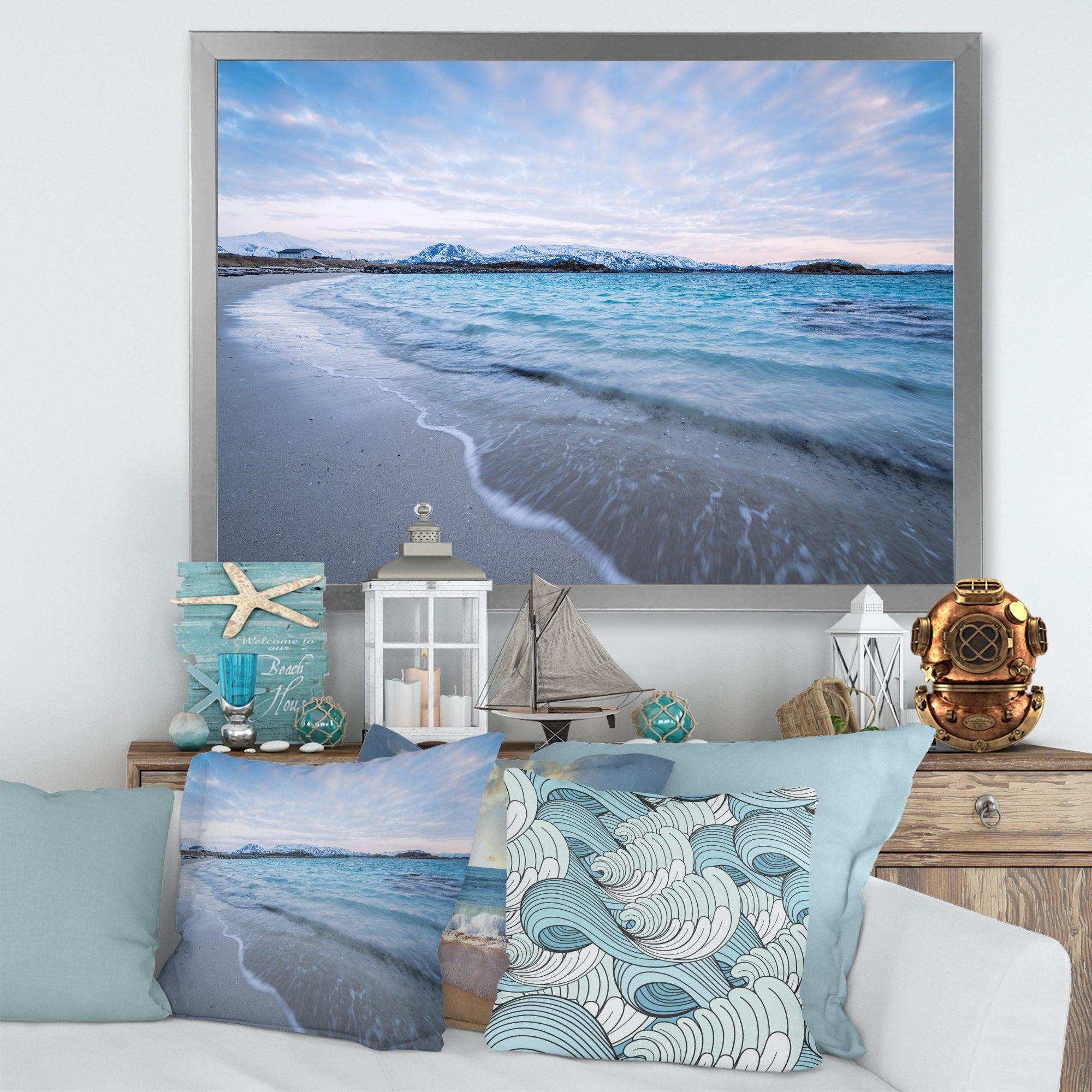 Waves Splashing the Calm Seashore