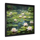 Magical Lotus Lily Pad Pond - Floral Canvas Wall Art