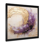 Gold And Purple Lunar Spiral - Abstract Canvas Wall Art