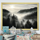 Mysterious Misty Mountain Morning - Abstract Canvas Wall Art