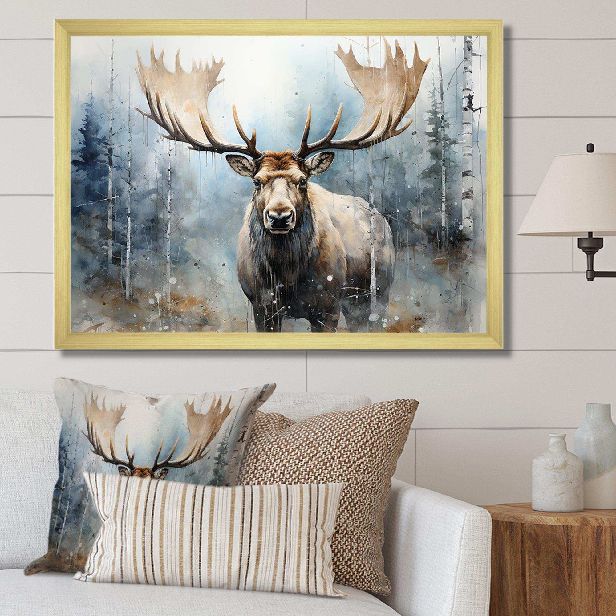 Majestic Moose In Forest - Animals Canvas Wall Art