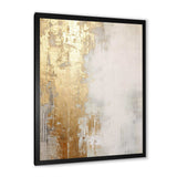 Minimal Gold And Beige Abstract River III - Landscapes Canvas Wall Art