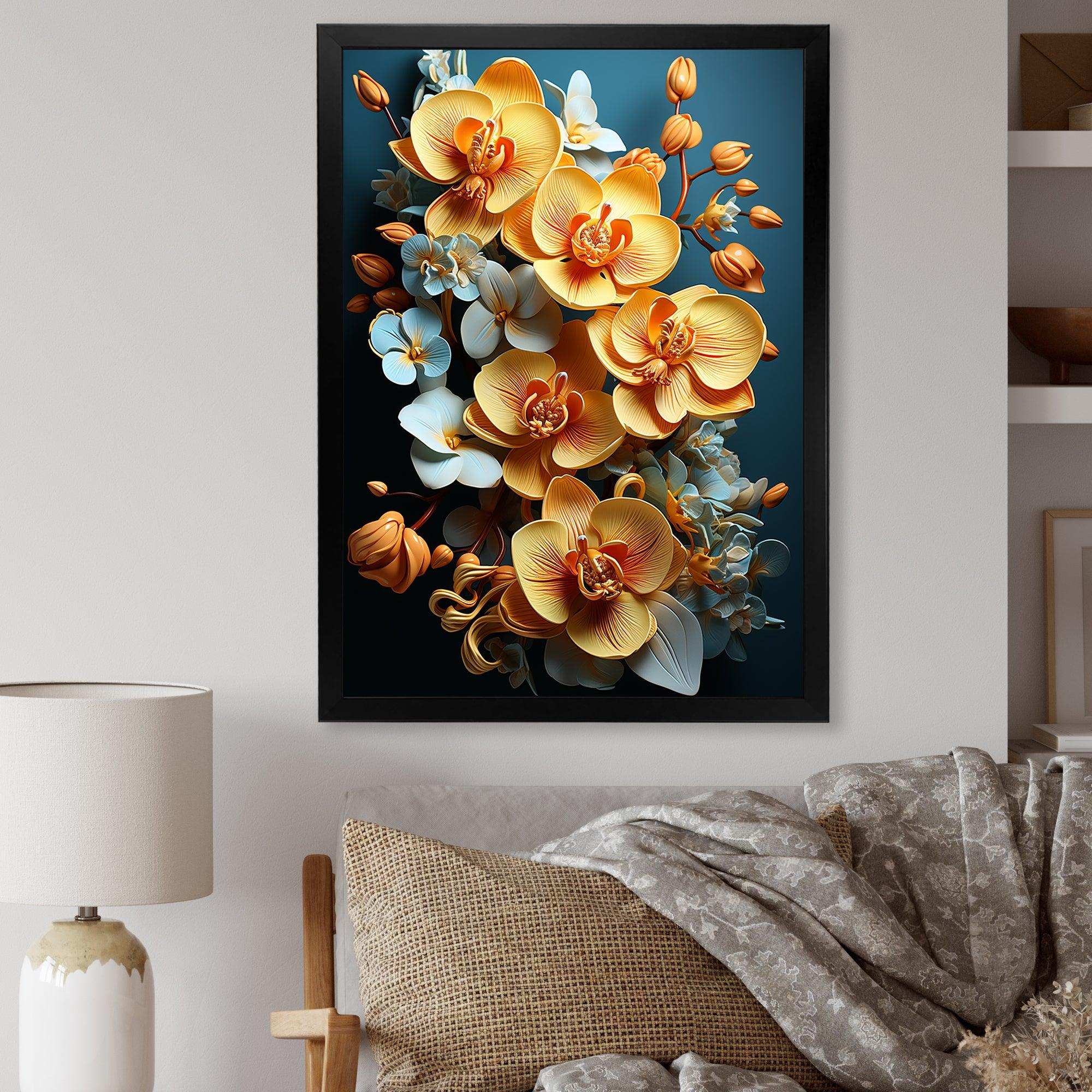 Golden Opulence I - Floral Canvas Wall Art