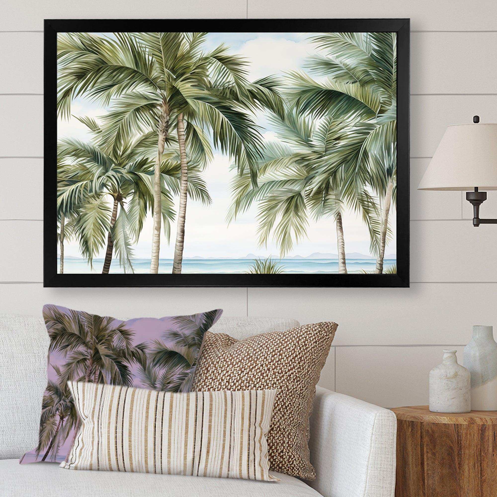 Palms Palm Trees On The Beach I - Floral Canvas Wall Art