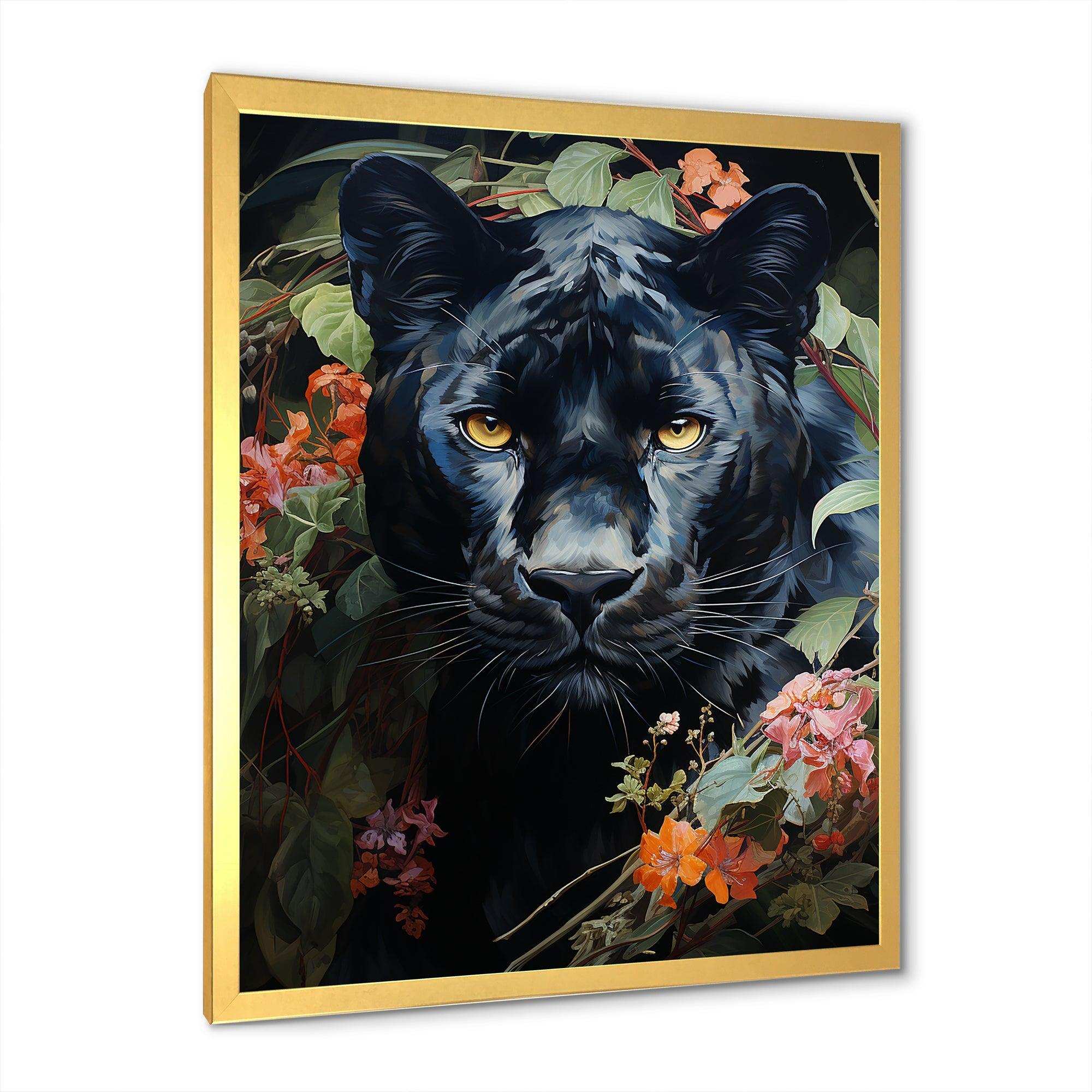 Enchanted Panther Jungle Realm - Animals Canvas Wall Art
