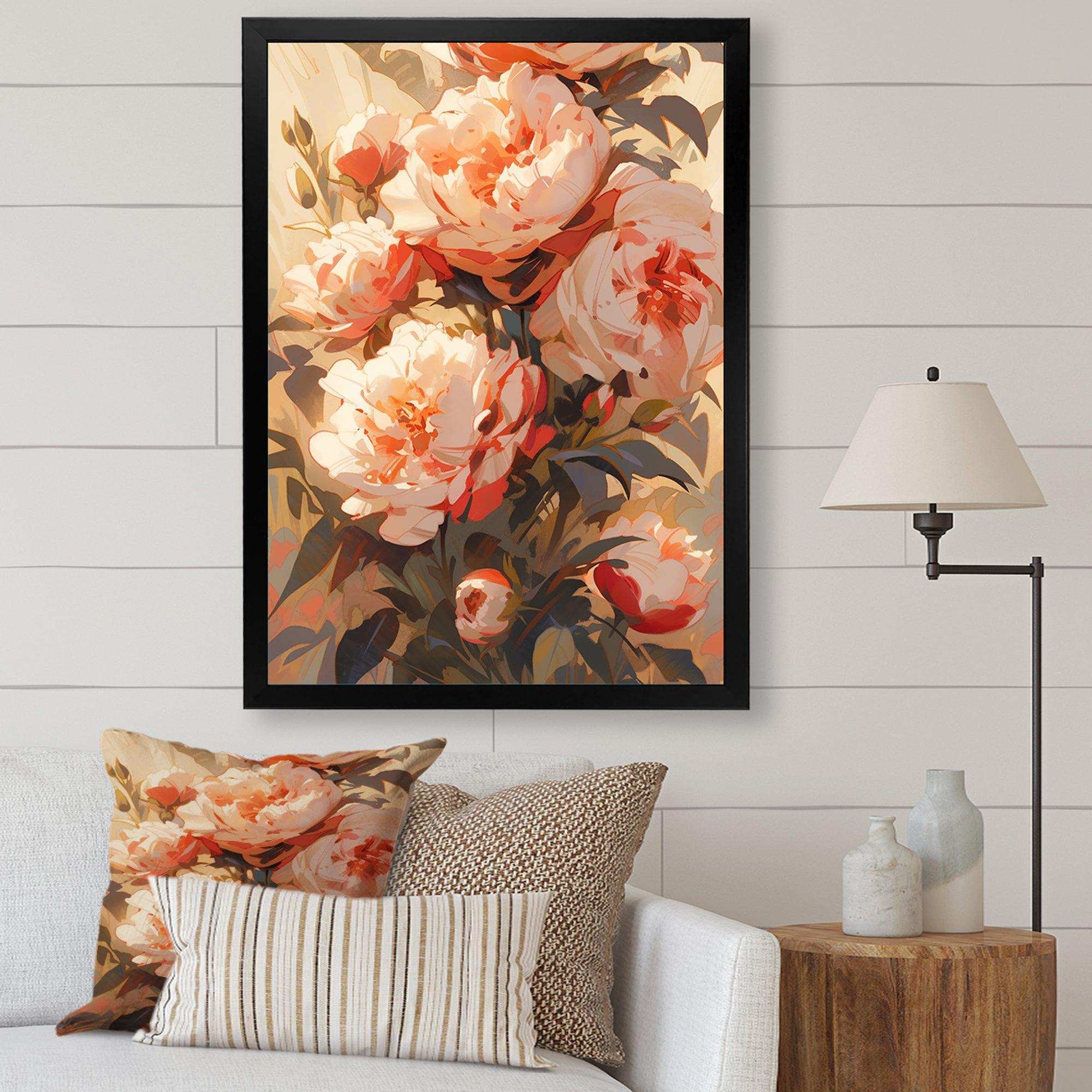 Peony Whisperes Bouquet III - Floral Canvas Wall Art