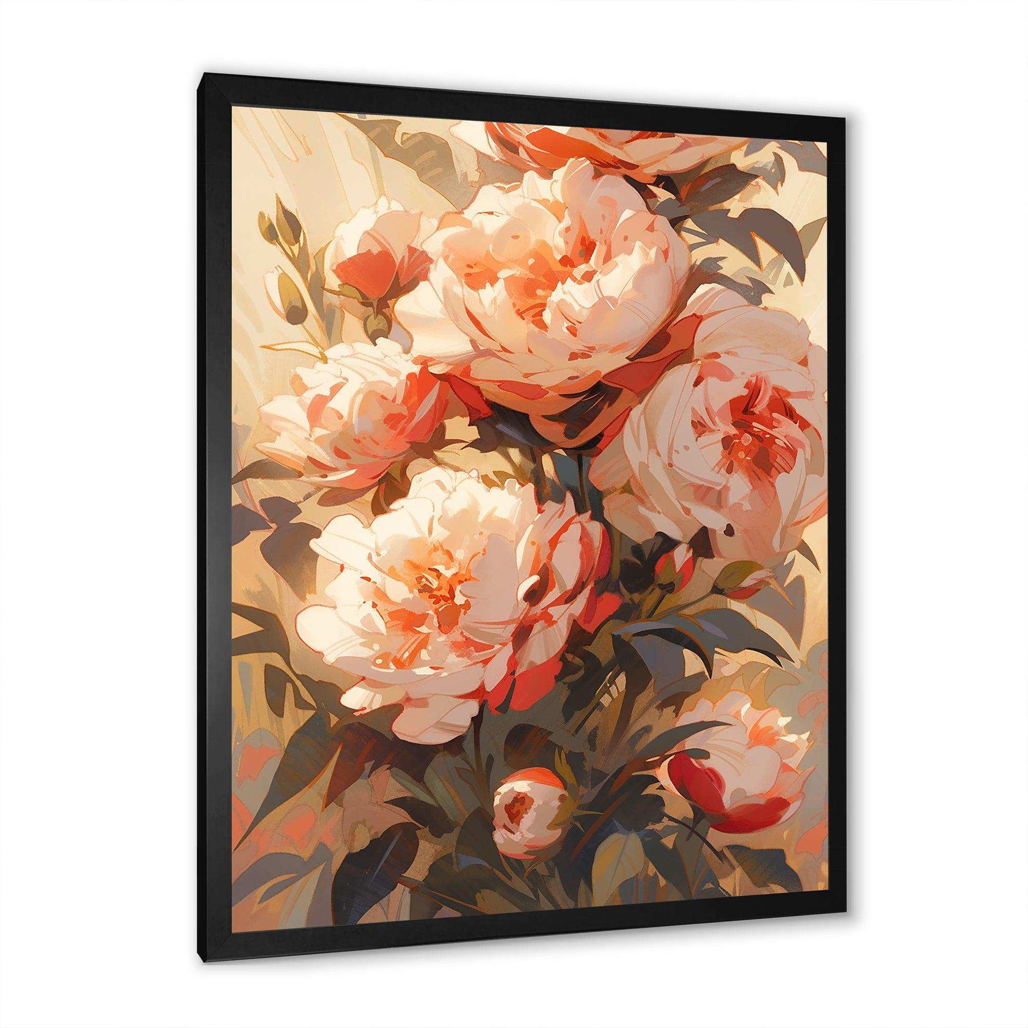 Peony Whisperes Bouquet III - Floral Canvas Wall Art