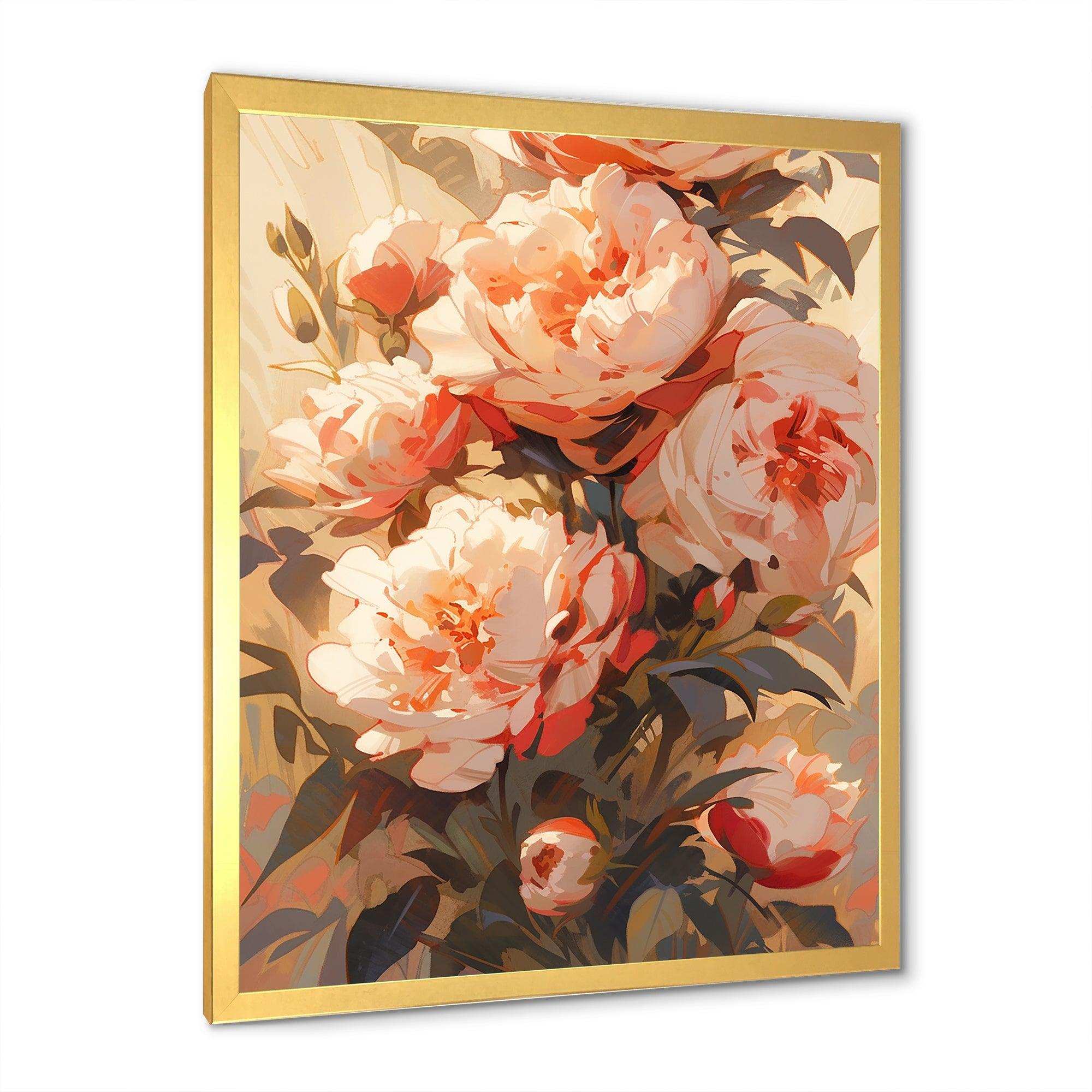 Peony Whisperes Bouquet III - Floral Canvas Wall Art