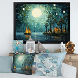 Moonlight Whimsical Pirate Ship Tales Of The Tides - People Canvas Wall Art