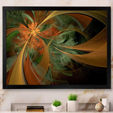 Symmetrical Orange Digital Fractal Flower