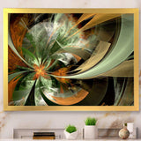 Symmetrical Orange Green Fractal Flower